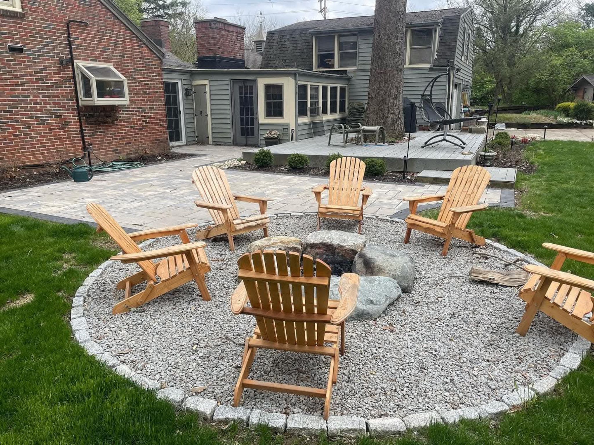 Patterned patio pavers with a contrasting border in Lancaster, PA